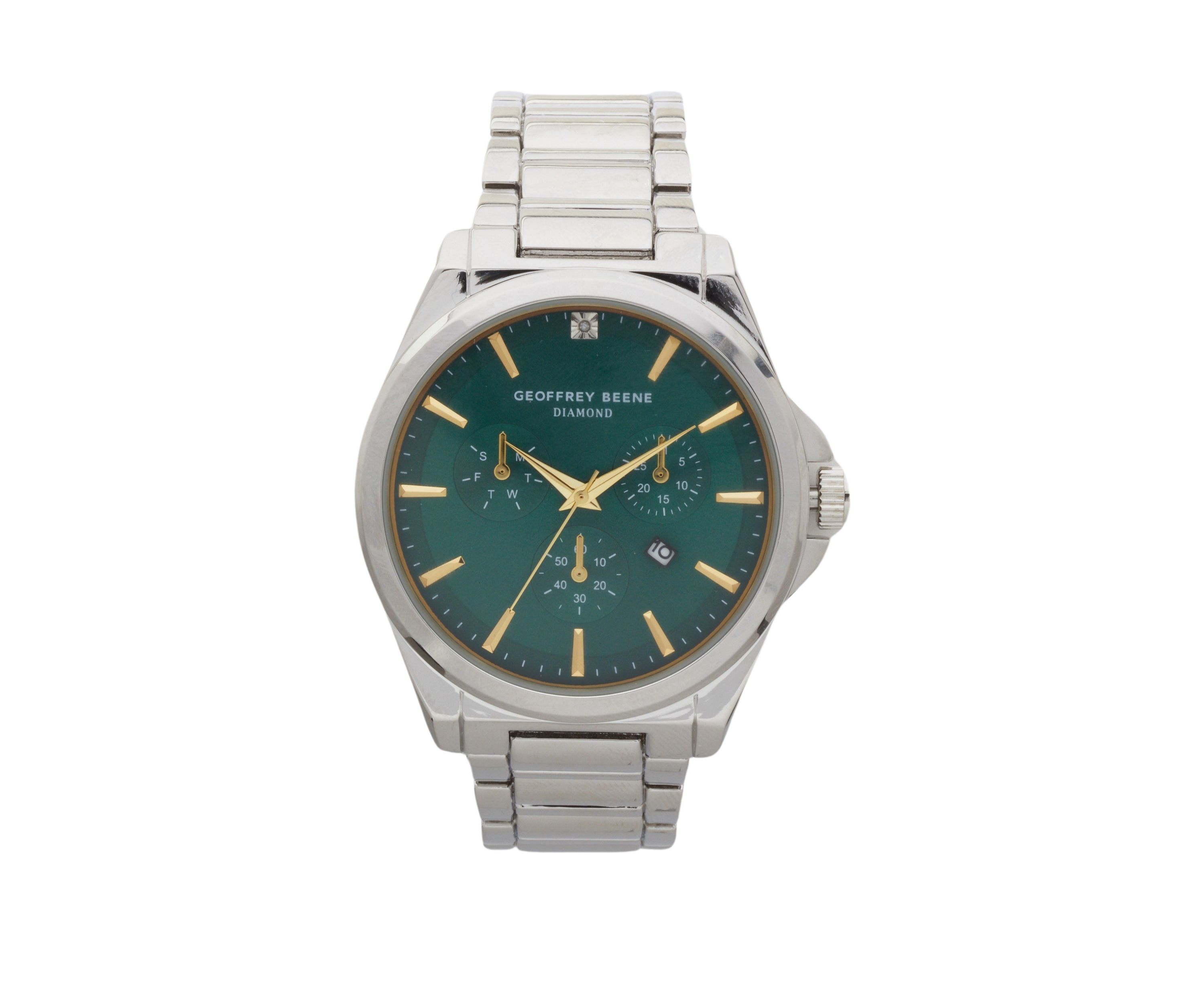 Silver Tone Diamond Dial Bracelet Watch