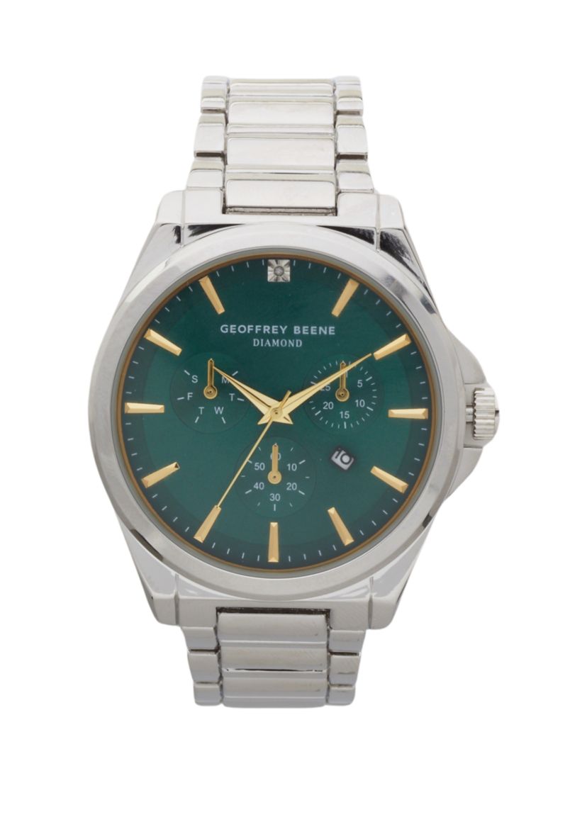Silver Tone Diamond Dial Bracelet Watch