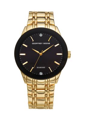 Metal Color Faced Diamond Accent Watch