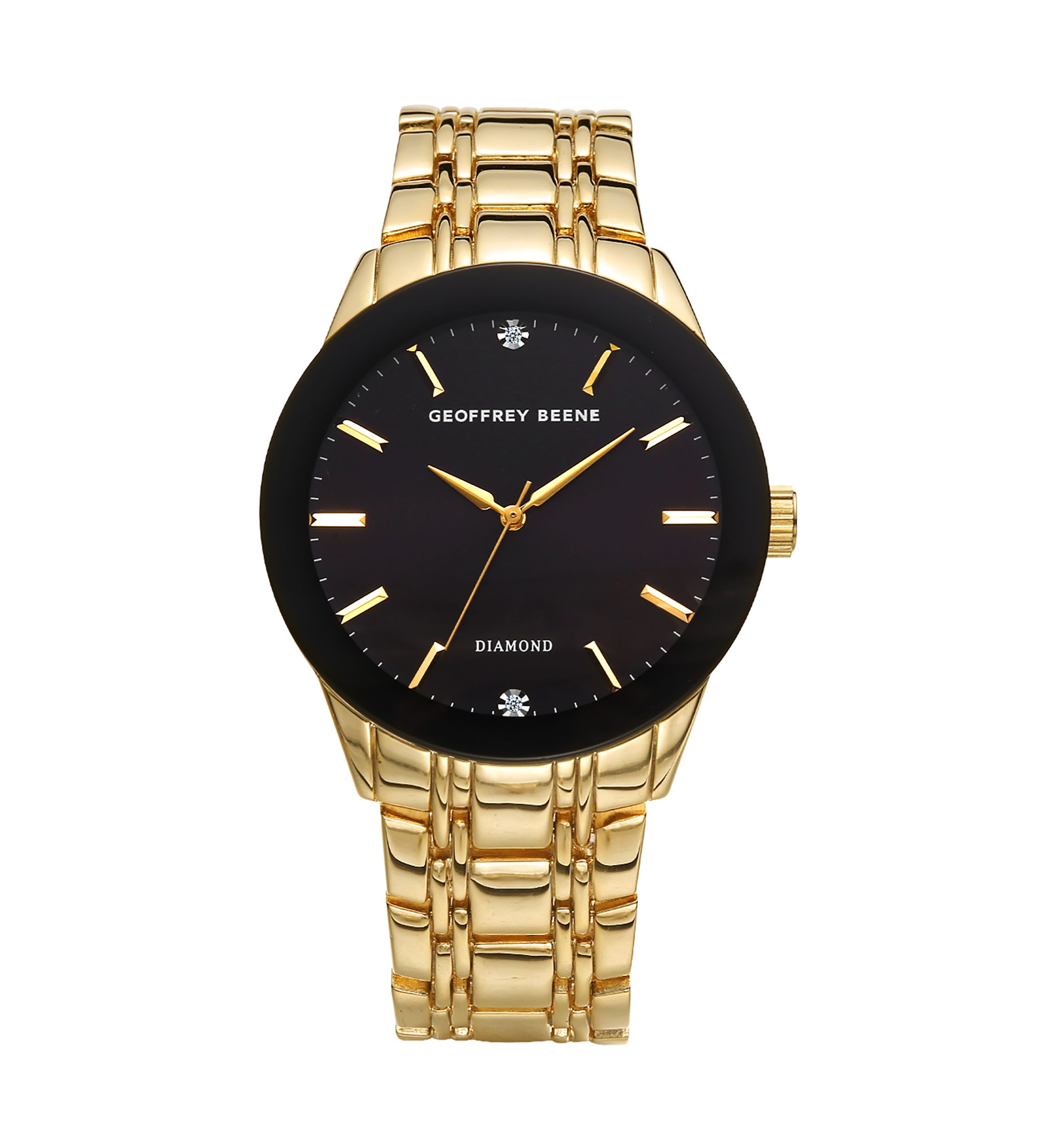 Metal Color Faced Diamond Accent Watch