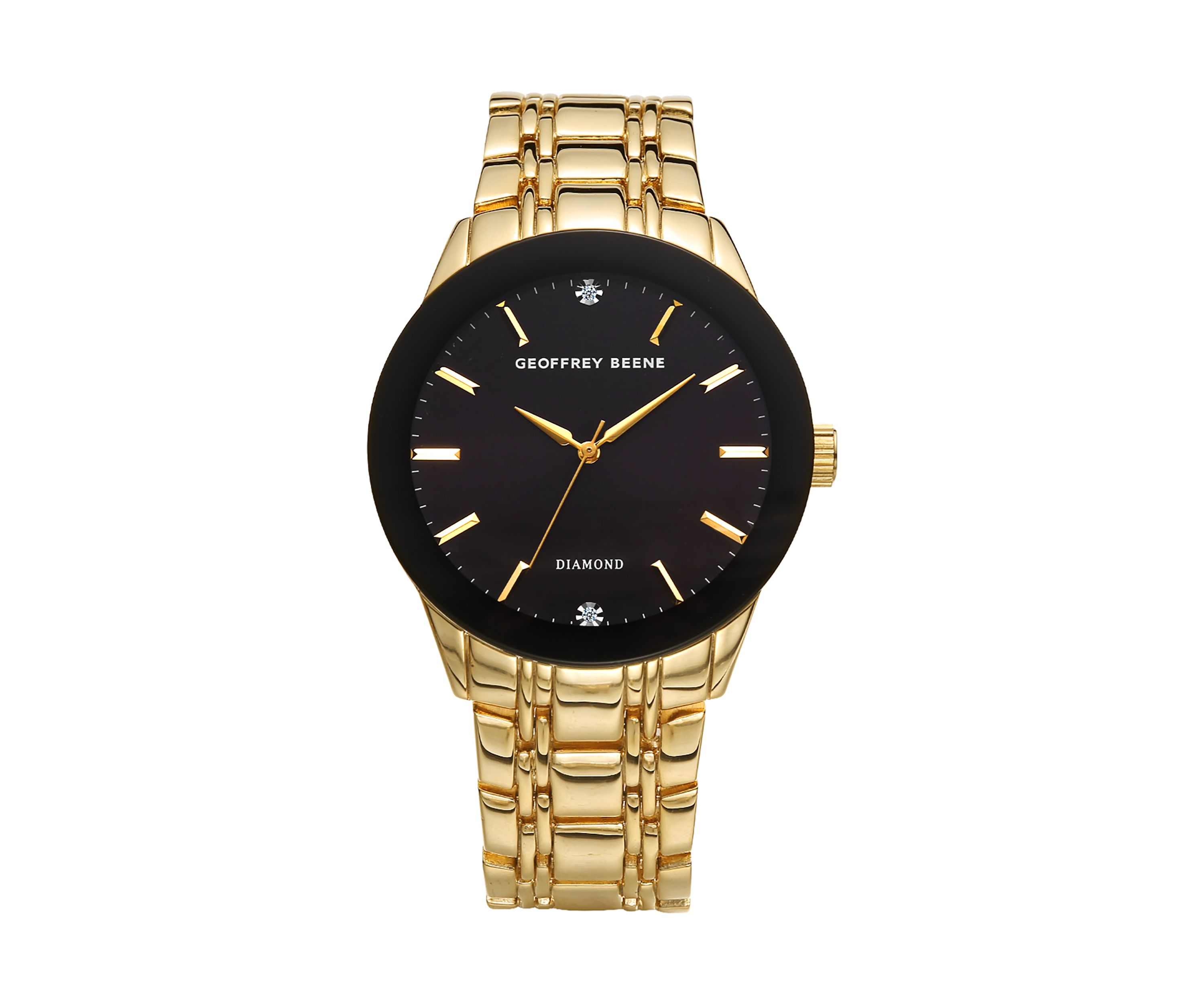Metal Color Faced Diamond Accent Watch