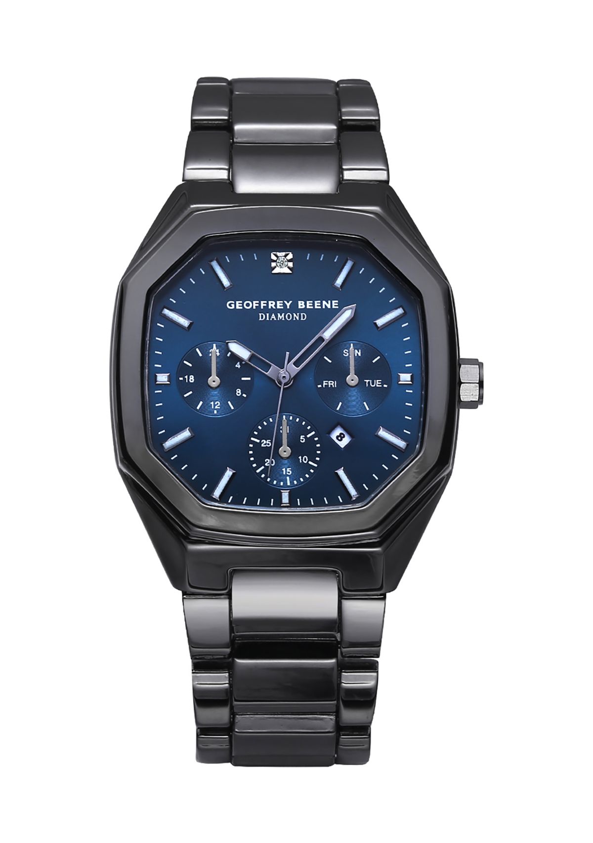 Geoffrey Beene 41 Millimeter Genuine Diamond Dial Gunmetal Tone