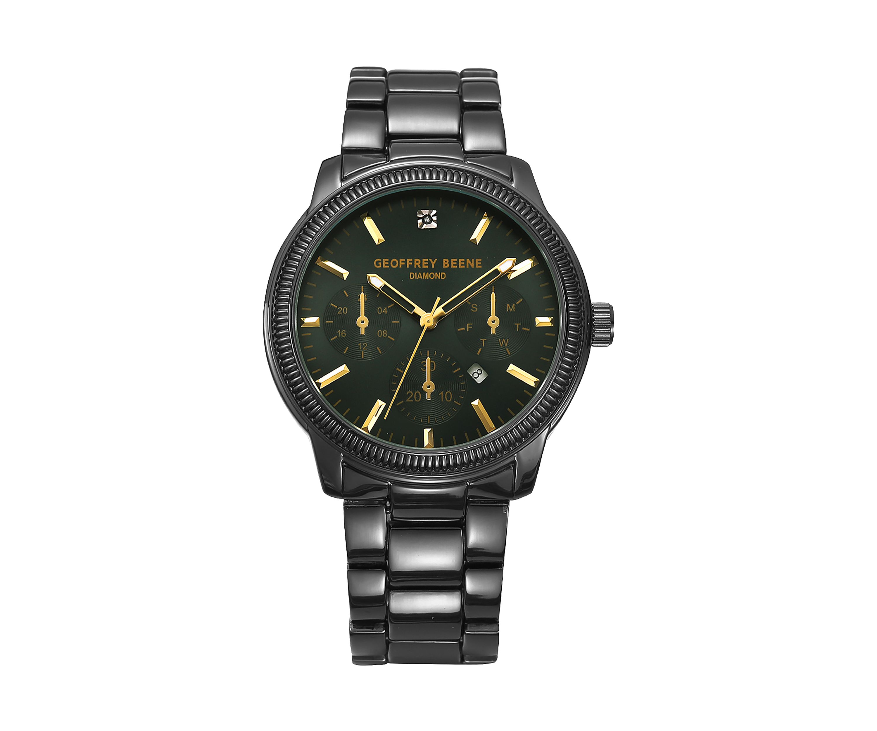 Gunmetal Gold Tone Accent Metal Watch