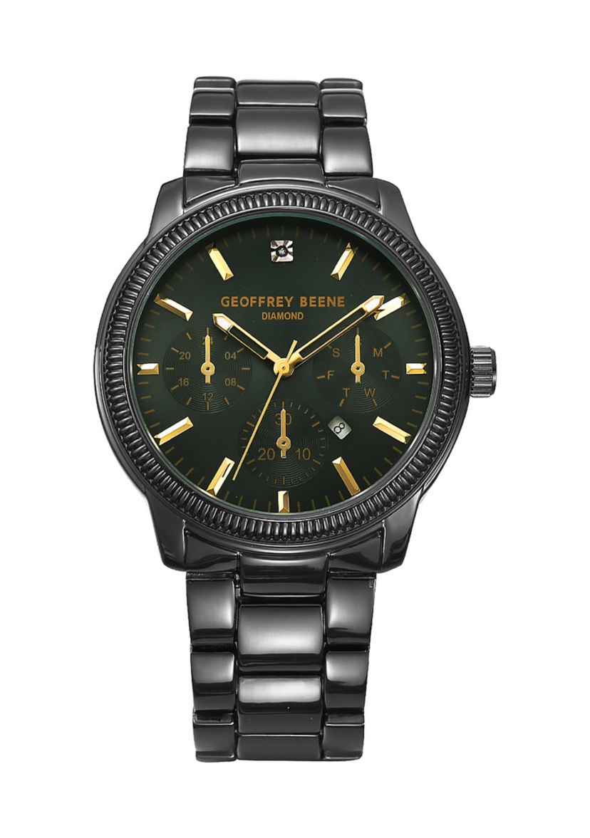 Gunmetal Gold Tone Accent Metal Watch