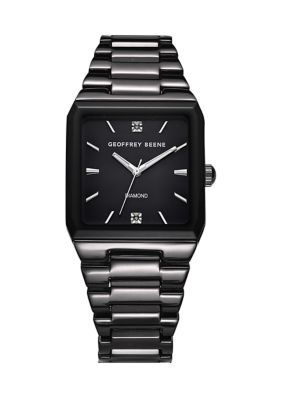 Geoffrey Beene Men's Jet Face Watch, Black
