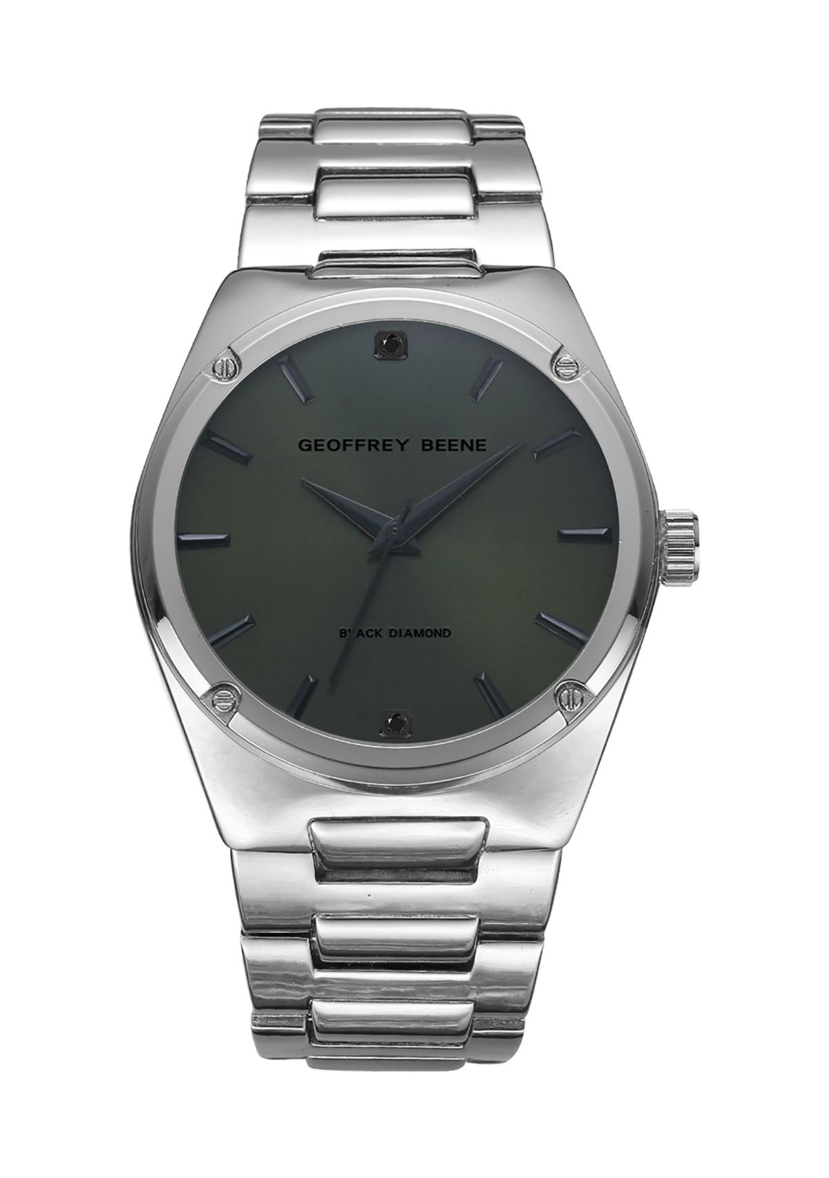 Metal Band Dial Black Diamond Watch