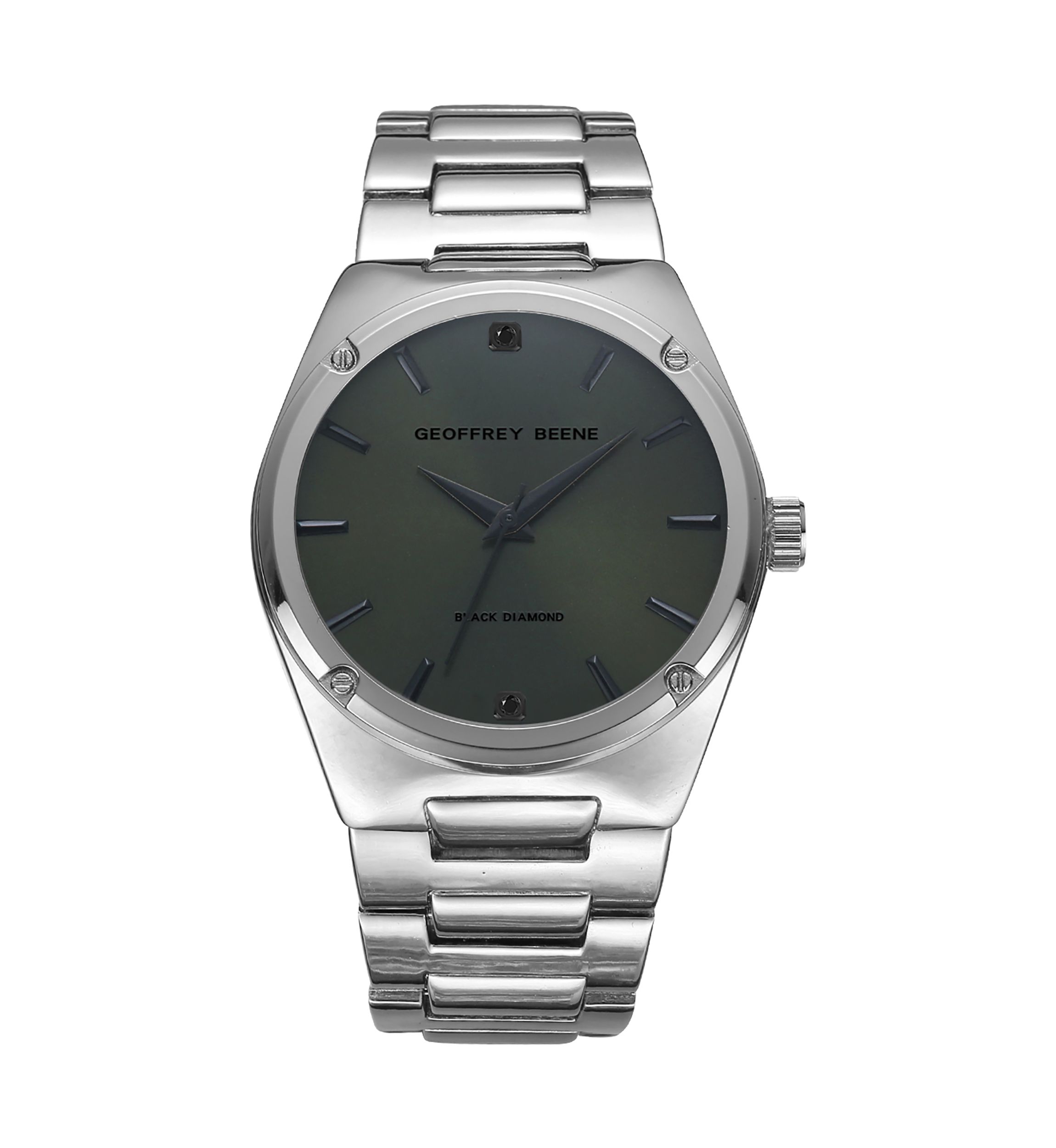 Metal Band Dial Black Diamond Watch