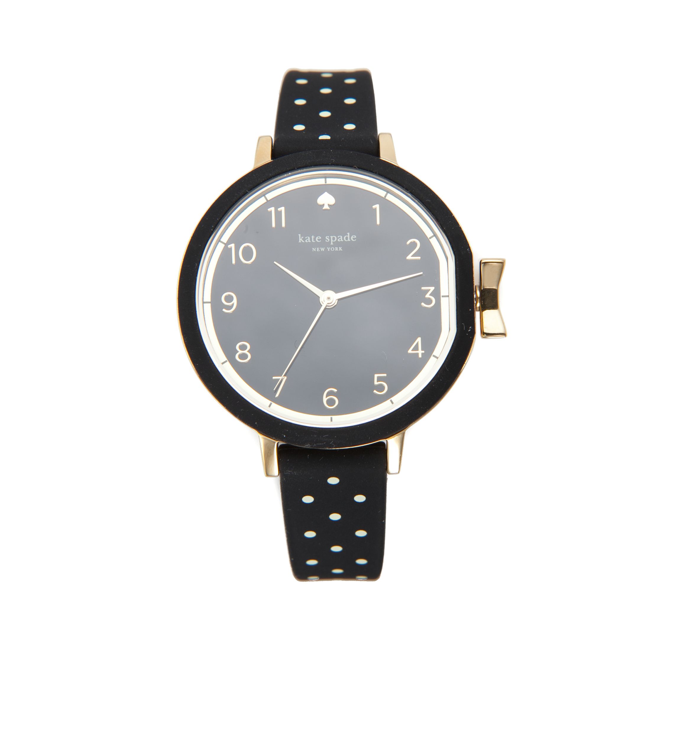 Kate Spade Park Row Black \u0026 White Dot Silicone Watch, image size:1760x2500
