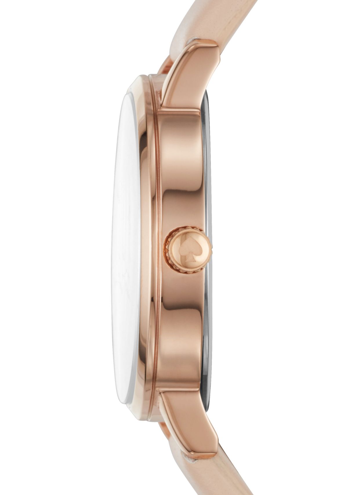 Womens Gold-Tone Metro Vachetta Leather Strap Watch