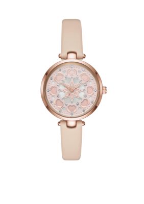 kate spade new york® Women's Rose Gold-Tone Holland Vachetta Leather Strap  Watch | belk