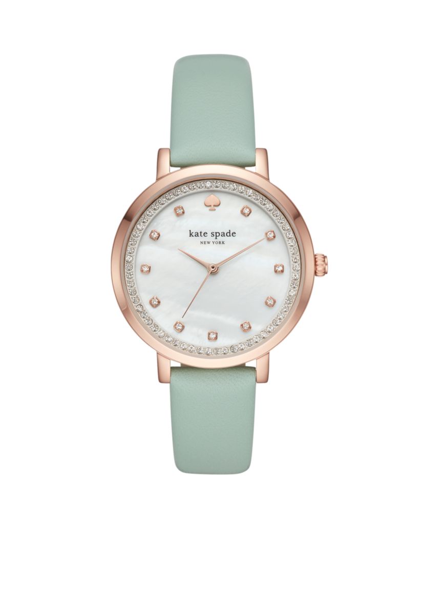 Rose Gold-Tone Monterey Leather Strap Watch