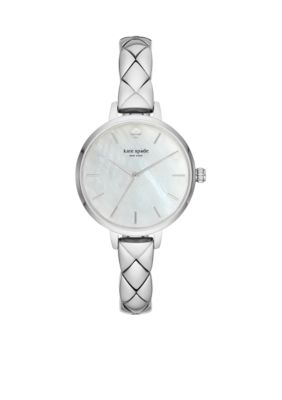 kate spade new york® Women's Stainless Steel Skinny Quilted Metro Watch