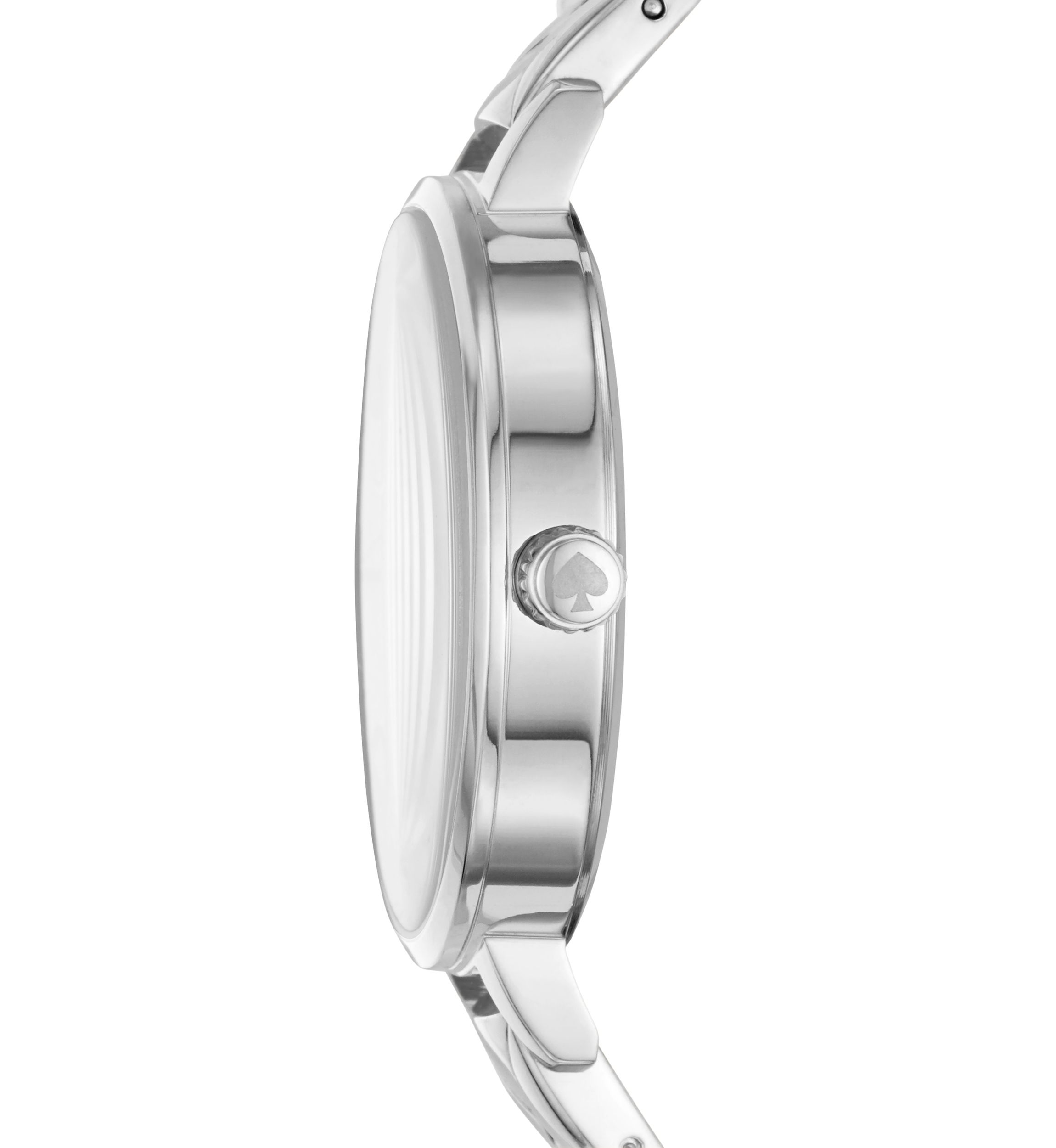 Womens Stainless Steel Skinny Quilted Metro Watch
