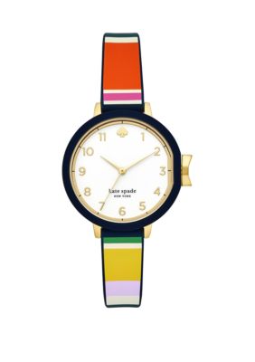 kate spade new york® Park Row Stripe Silicone Watch | belk