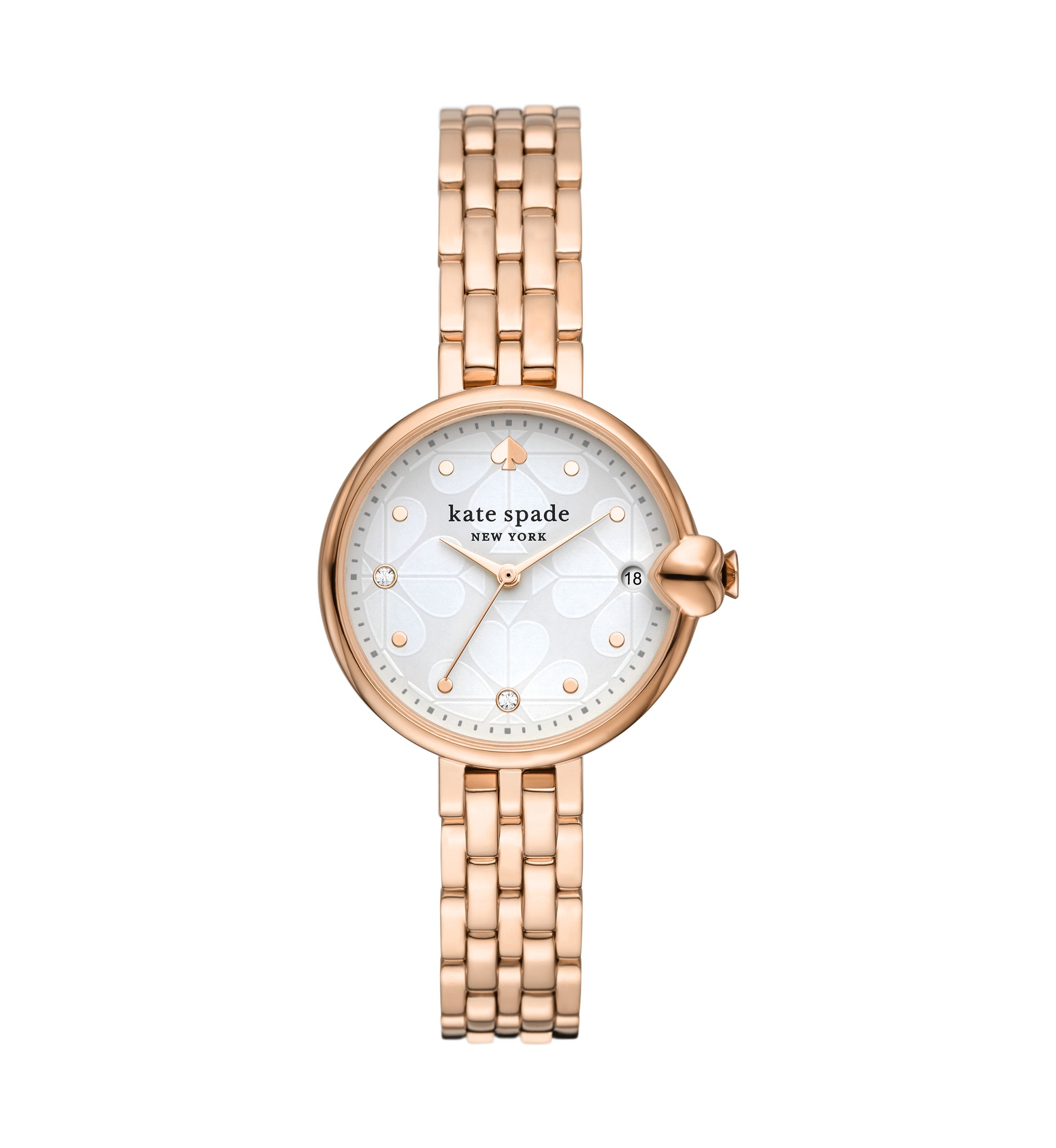 Chelsea Park Three Hand Date Rose Gold Tone Stainless Steel Watch
