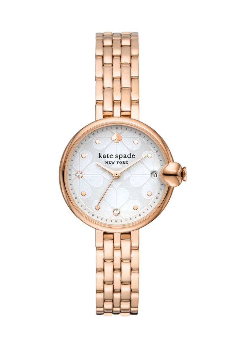 Chelsea Park Three Hand Date Rose Gold Tone Stainless Steel Watch