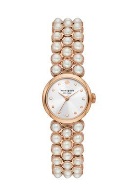 Kate Spade New York Women's Monroe Pearl Three Hand Rose Gold Tone Stainless Steel Watch