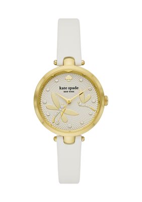Kate Spade New York Women's Holland Three Hand White Leather Watch