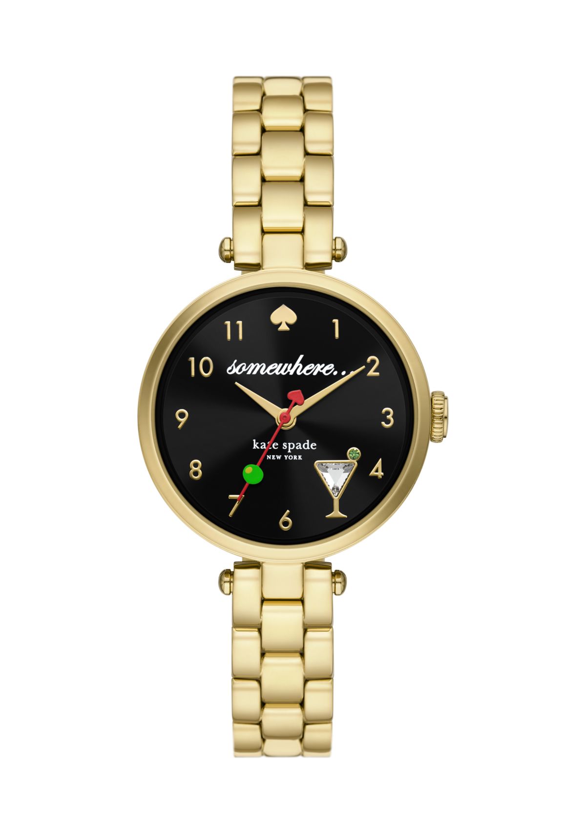 Holland Three Hand Gold Tone Stainless Steel Watch