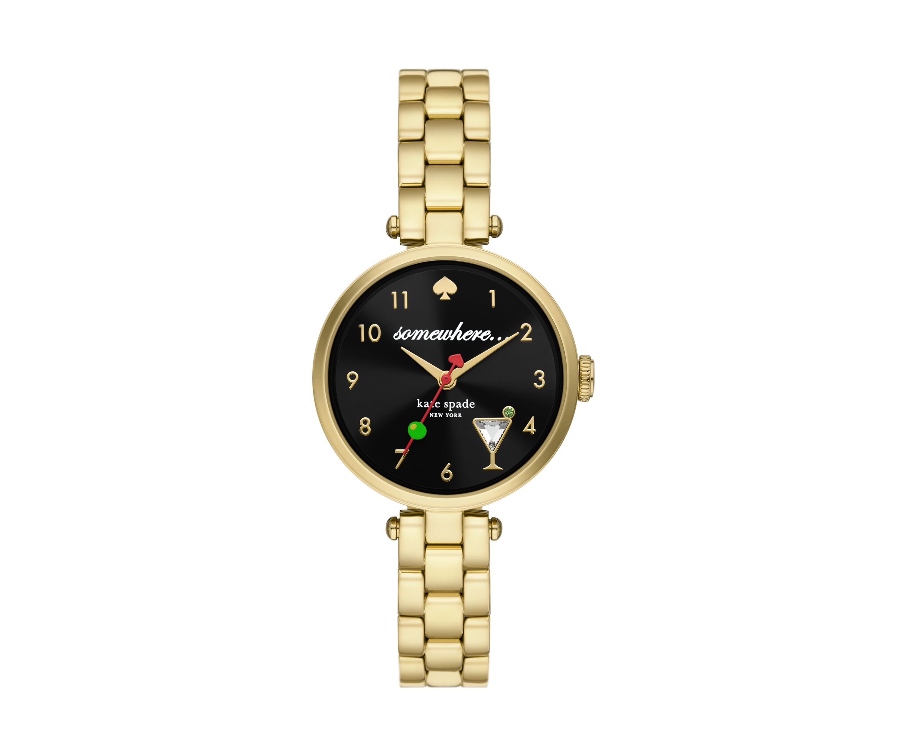 Holland Three Hand Gold Tone Stainless Steel Watch