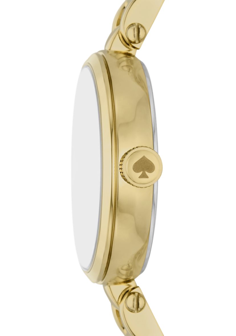 Holland Three Hand Gold Tone Stainless Steel Watch