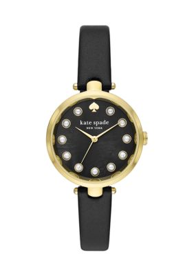 kate spade new york Holland Three Hand Black Leather Watch -  5800685KSW1808