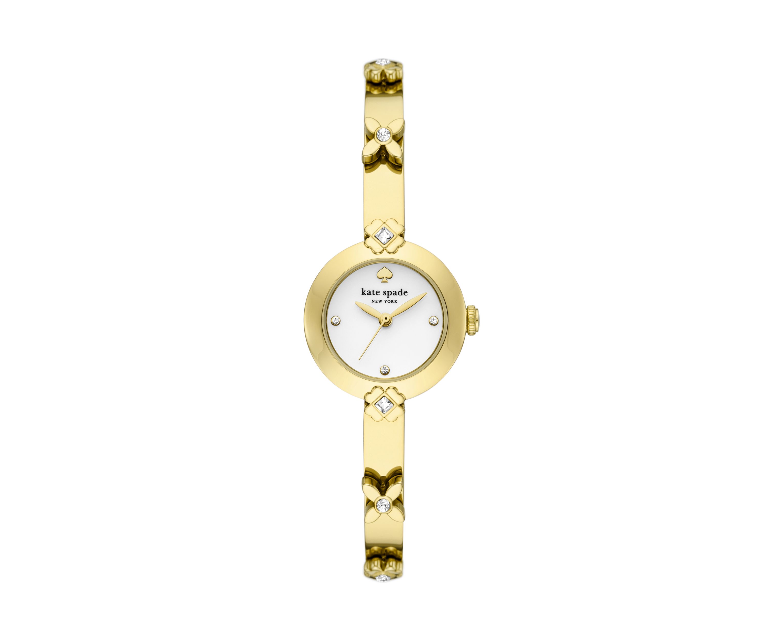 Gold Tone Small Crystal Watch