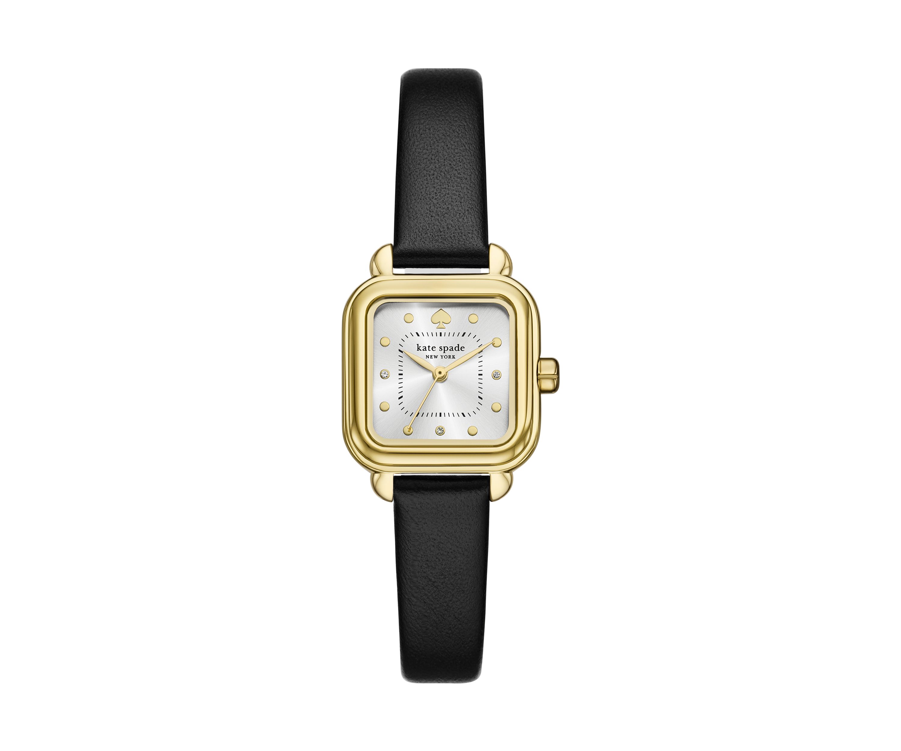 Gracie Square Black Leather Watch