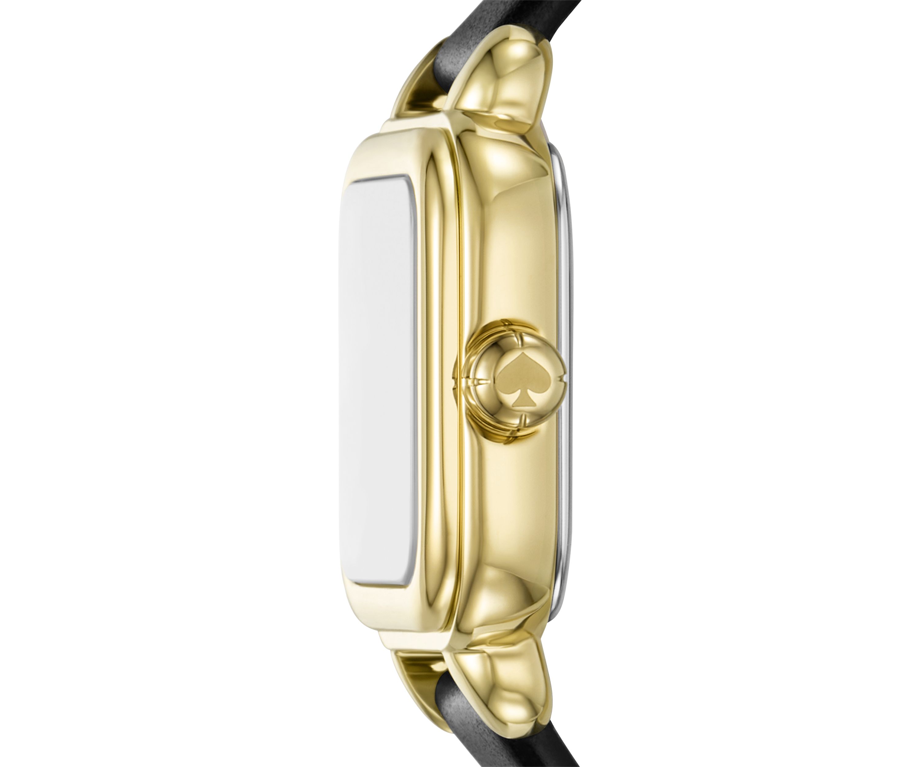 Gracie Square Black Leather Watch