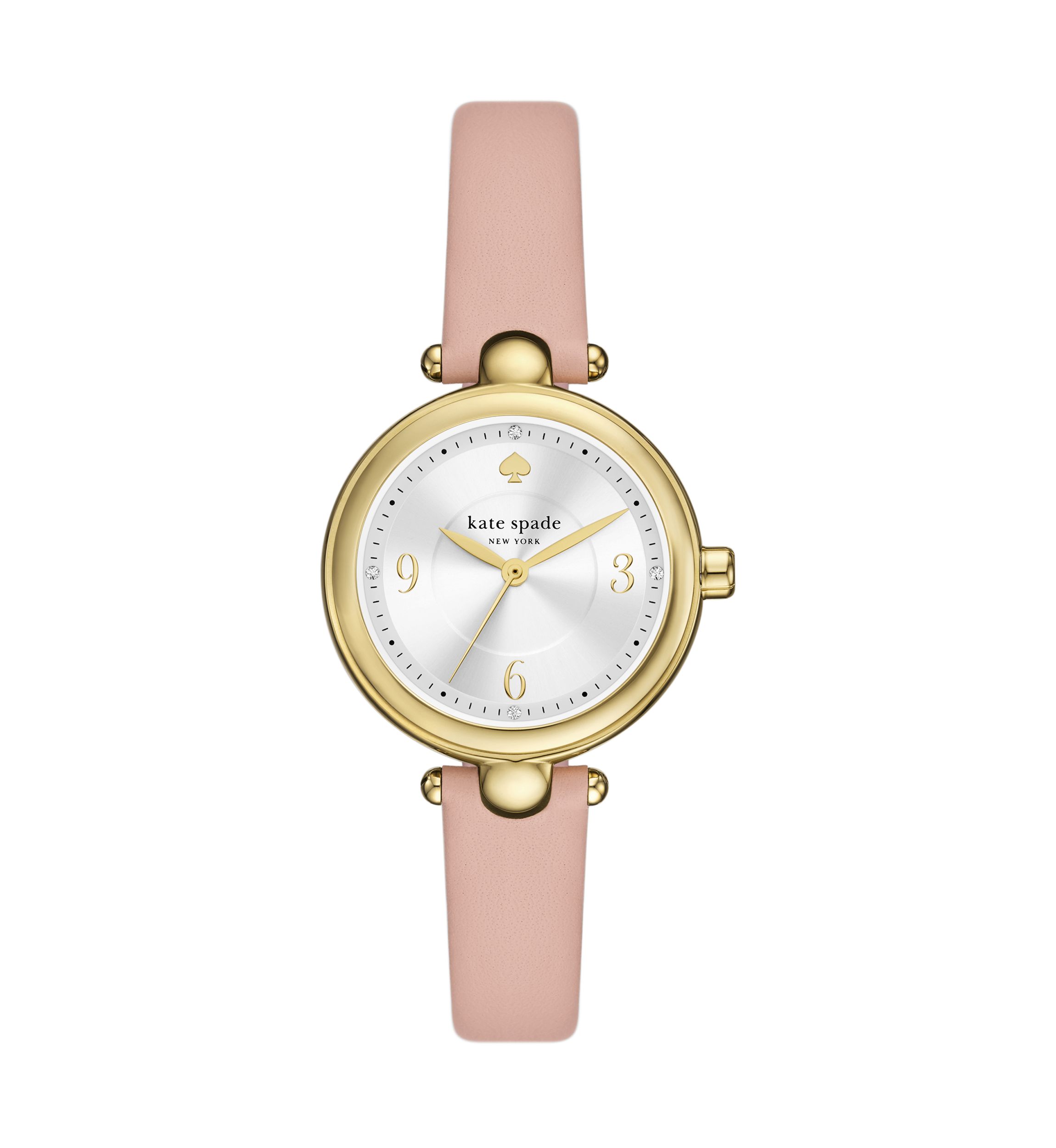 Gracie Round Leather Strap Watch