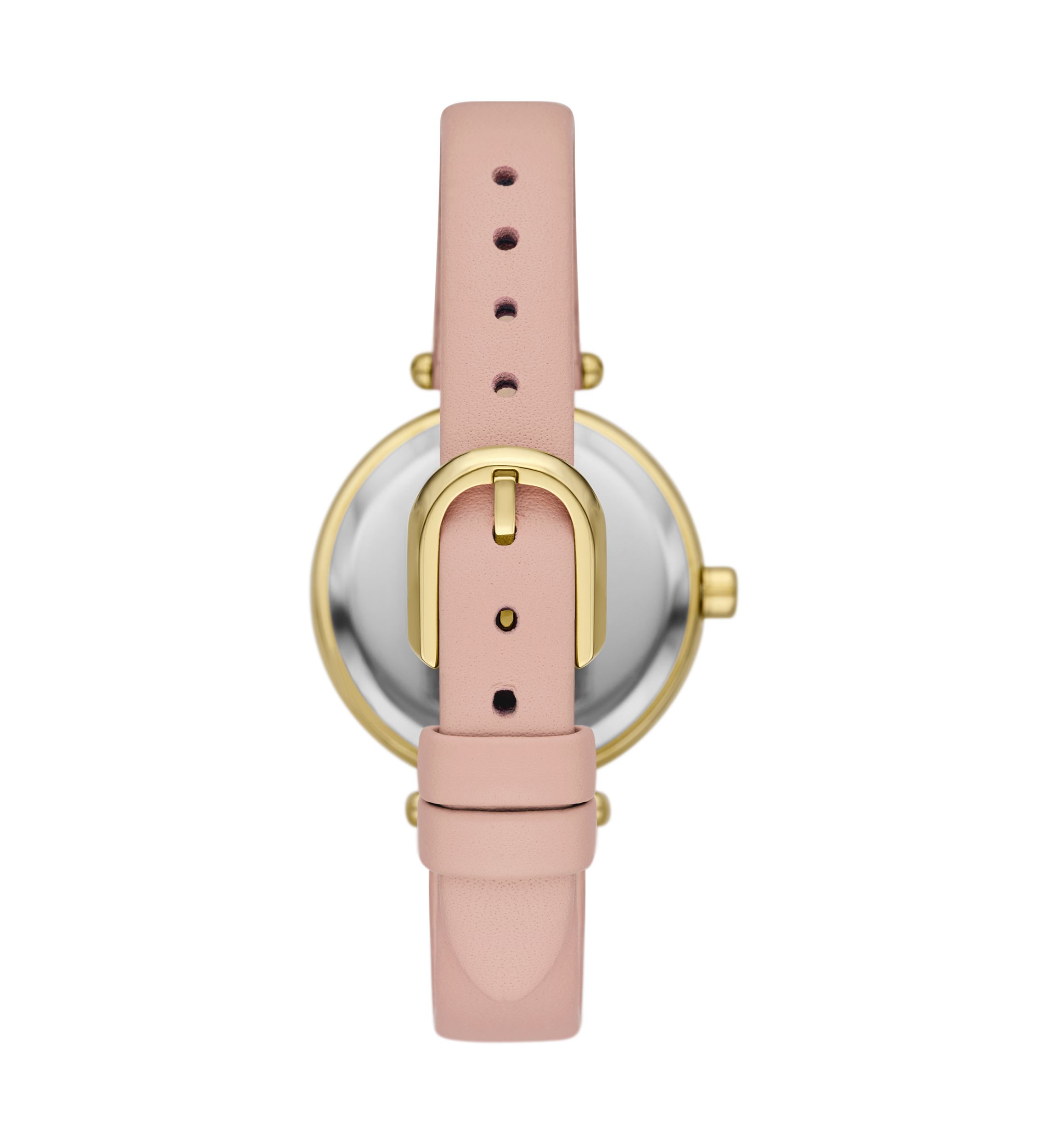 Gracie Round Leather Strap Watch