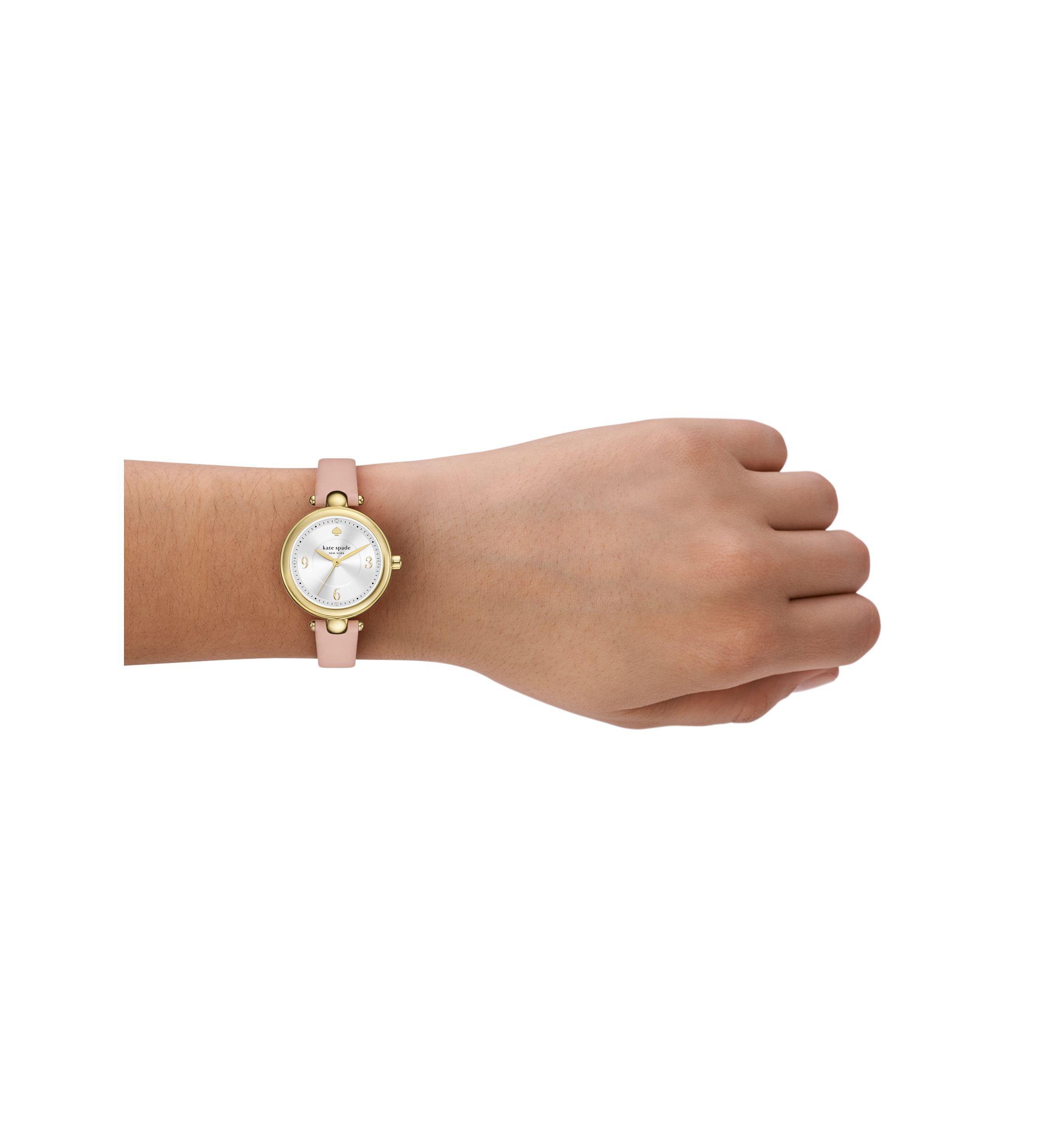 Gracie Round Leather Strap Watch