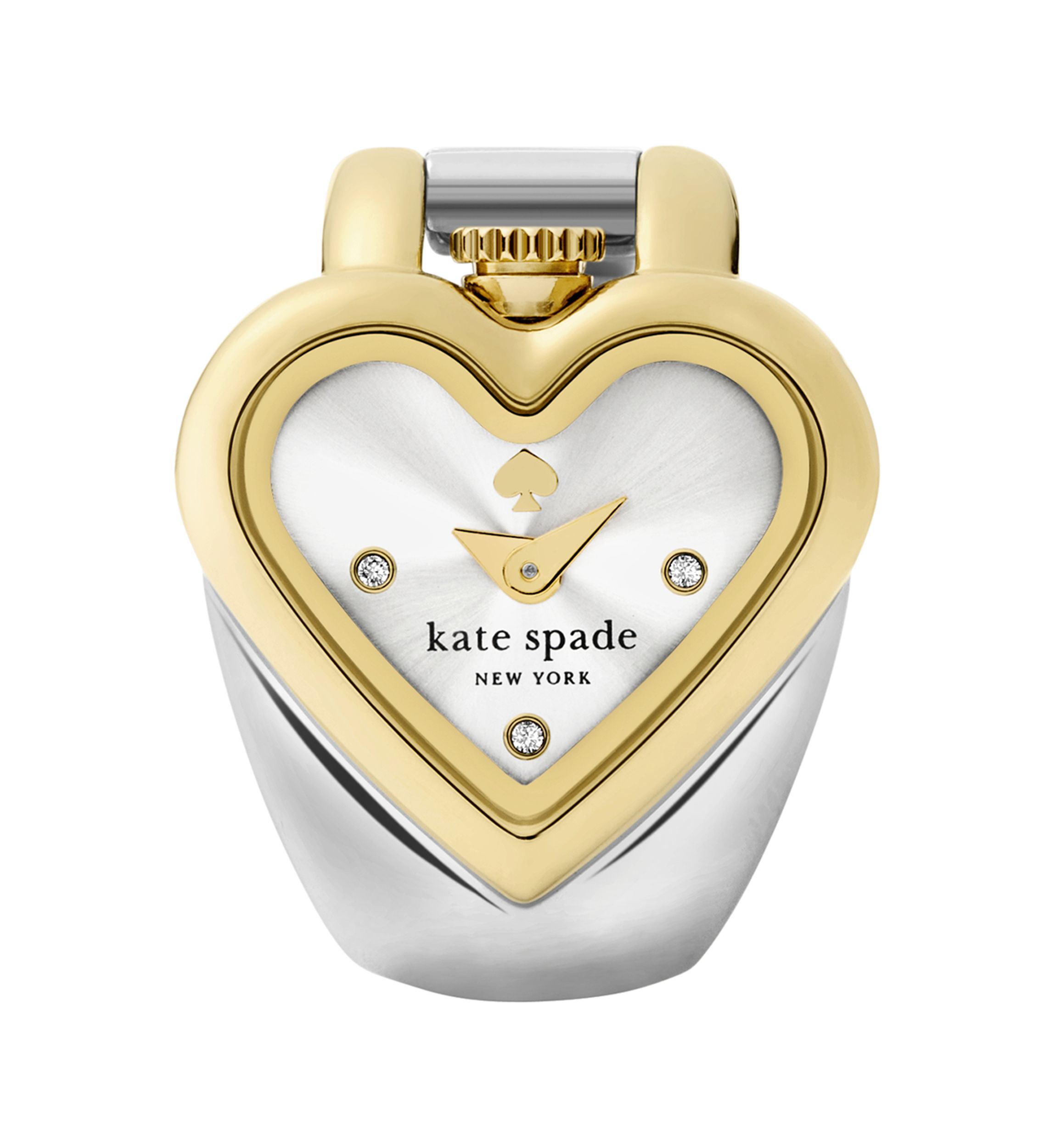 Two Tone Monroe Heart Watch Ring