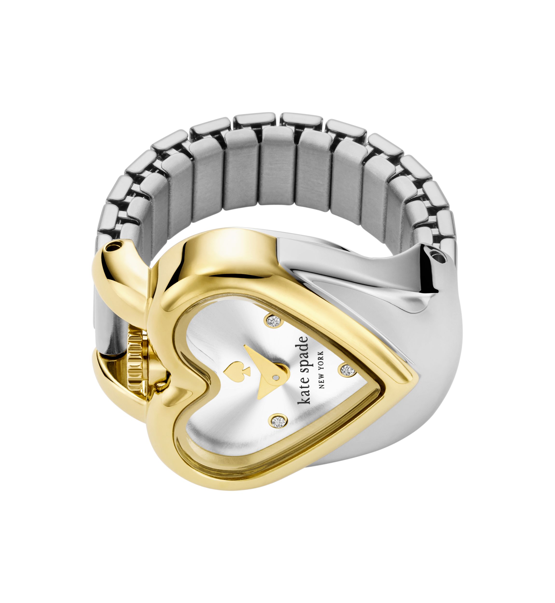 Two Tone Monroe Heart Watch Ring