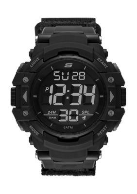 Keats 55 Millimeter Sport Digital Chronograph Watch with Fast Wrap Strap and Plastic Case