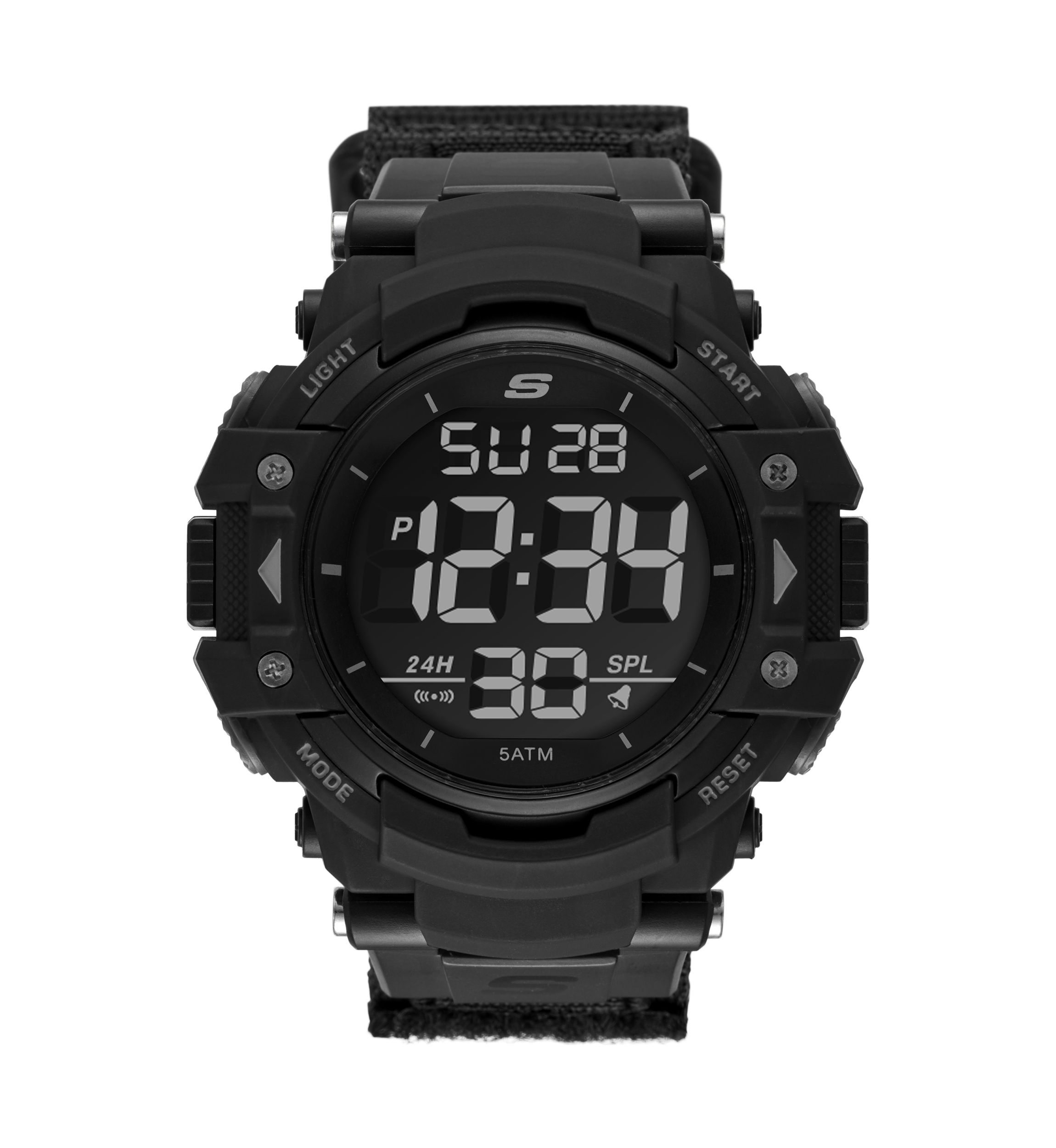 Keats 55 Millimeter Sport Digital Chronograph Watch with Fast Wrap Strap and Plastic Case
