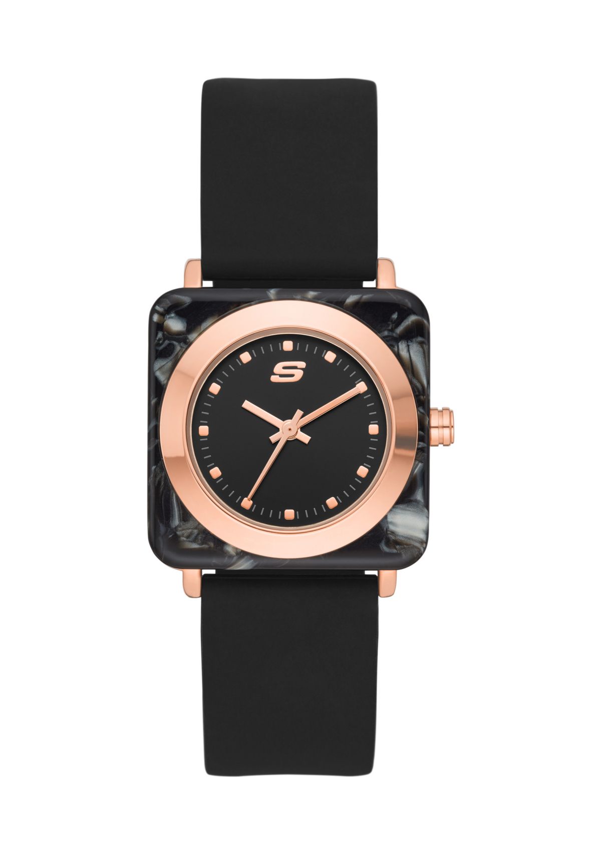 Womens Calabar Square Three Hand Silicone Watch