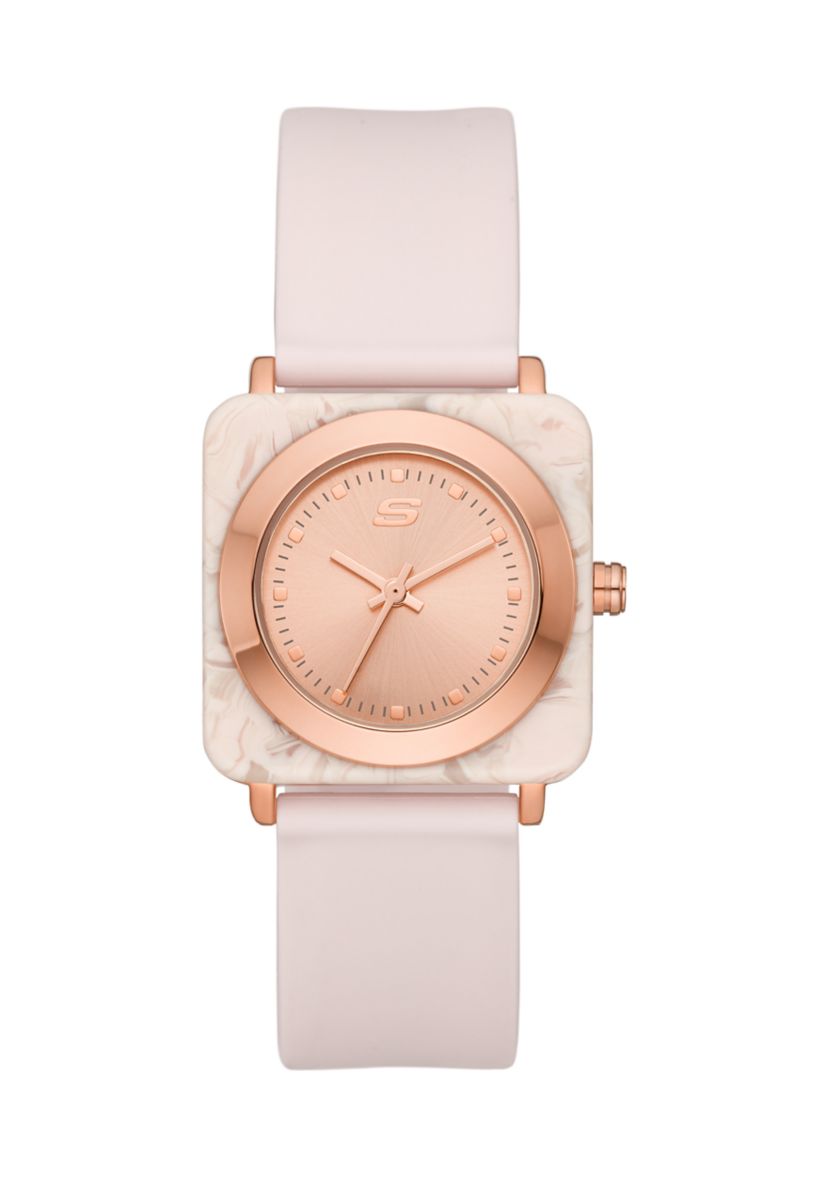 Womens Calabar Square Three Hand Silicone Watch