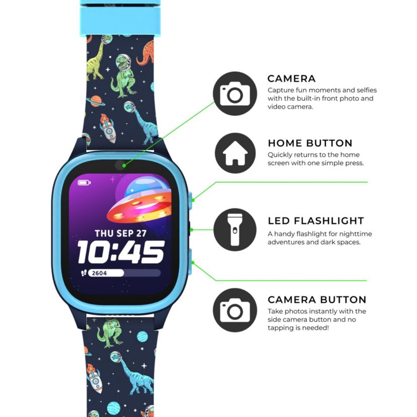 PlayZoom 4 Kids Smartwatch – 25 STEM Games, Camera, Step Counter, Audiobooks, Bluetooth, Splash Resistant, 7-Day Battery