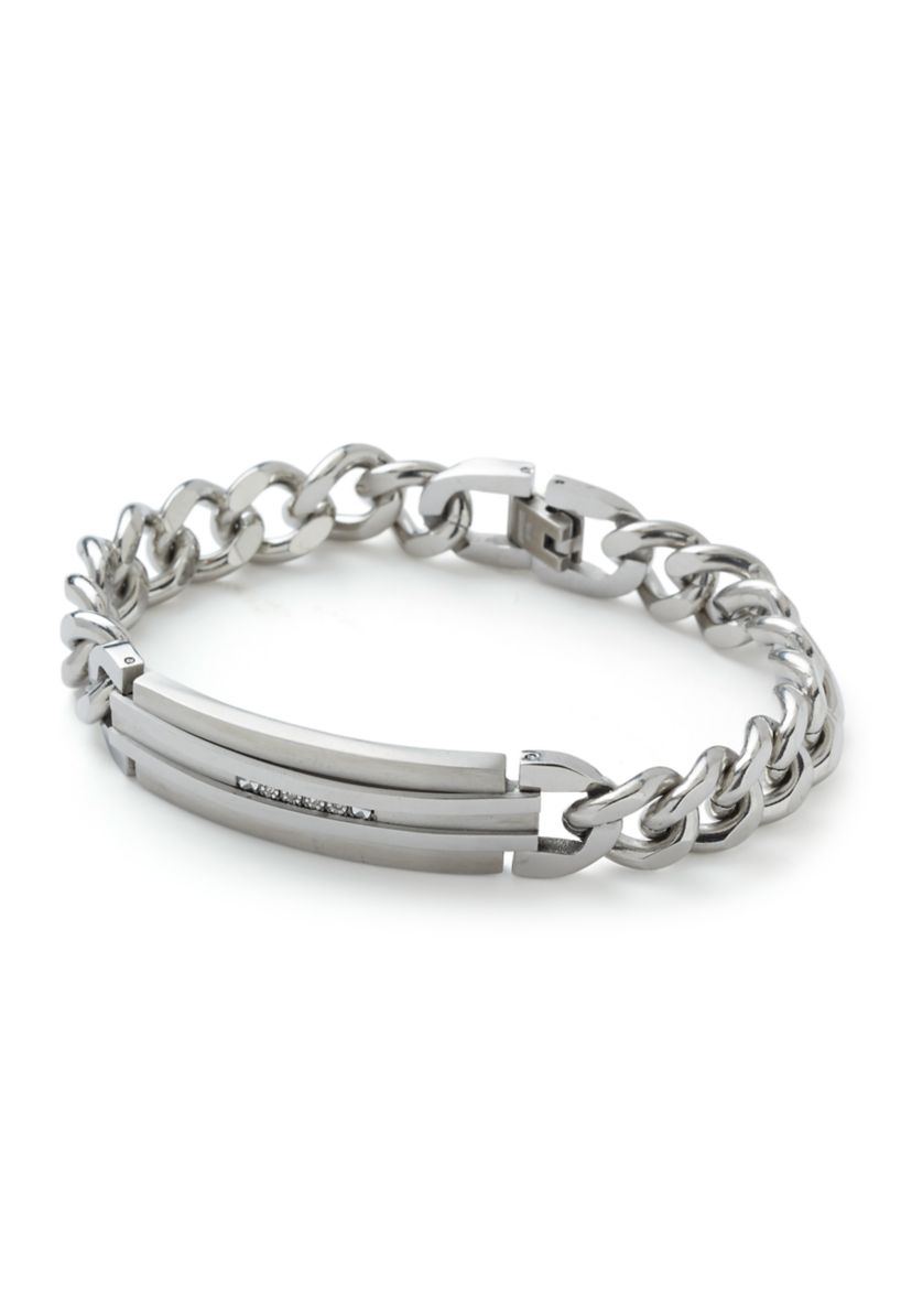 Stainless Steel Cross Pendant Necklace and Bracelet Set
