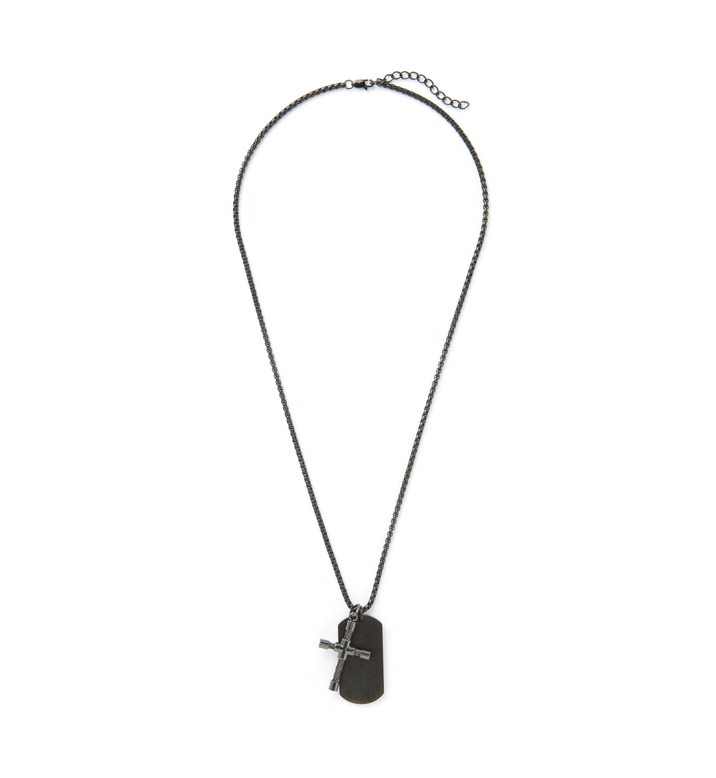 Gunmetal Bracelet and Pendant Necklace Set