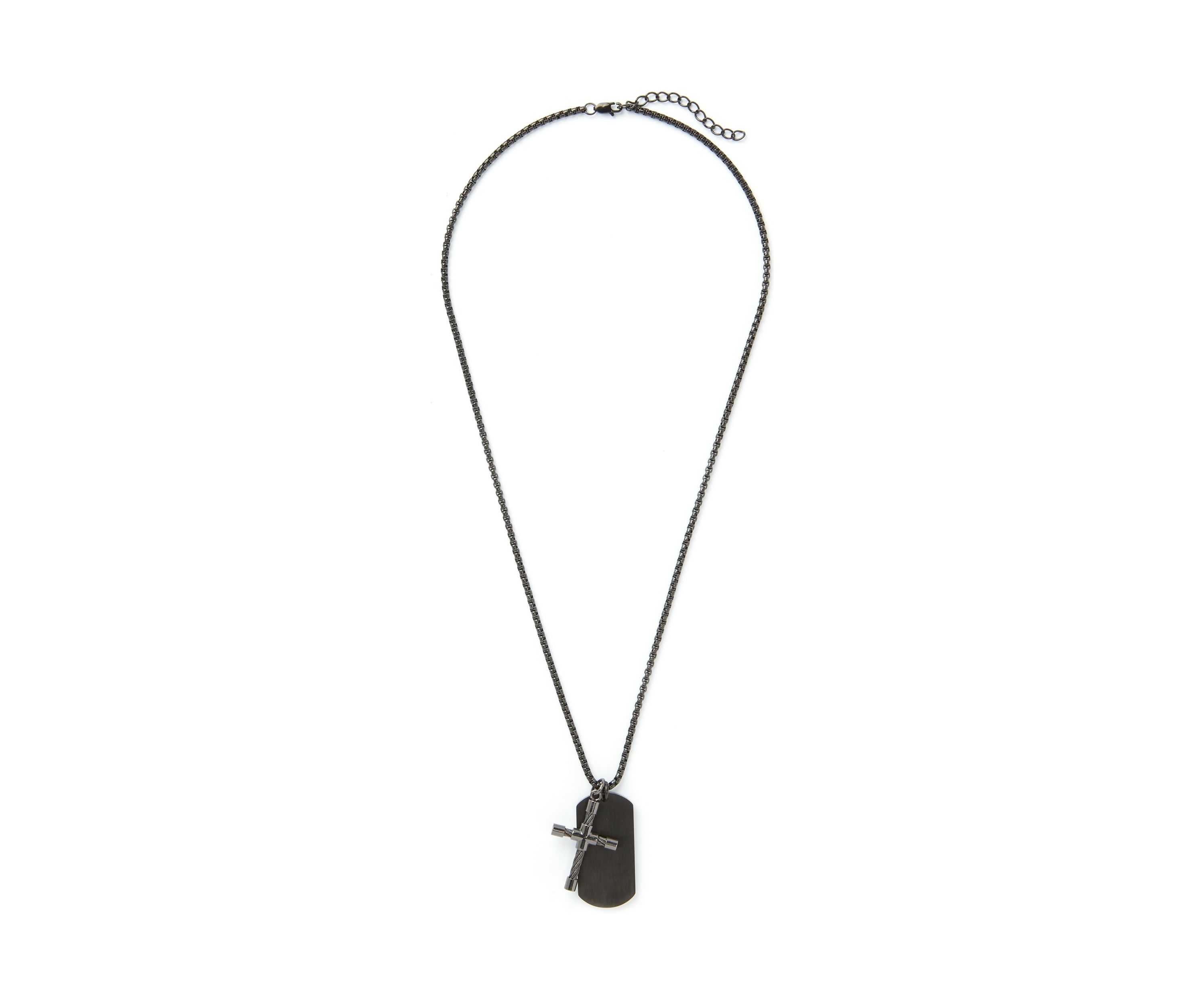 Gunmetal Bracelet and Pendant Necklace Set