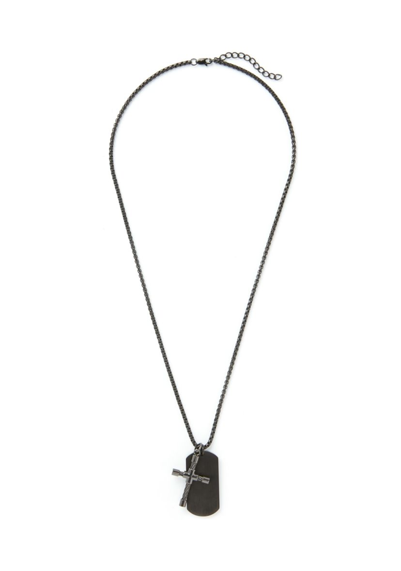 Gunmetal Bracelet and Pendant Necklace Set