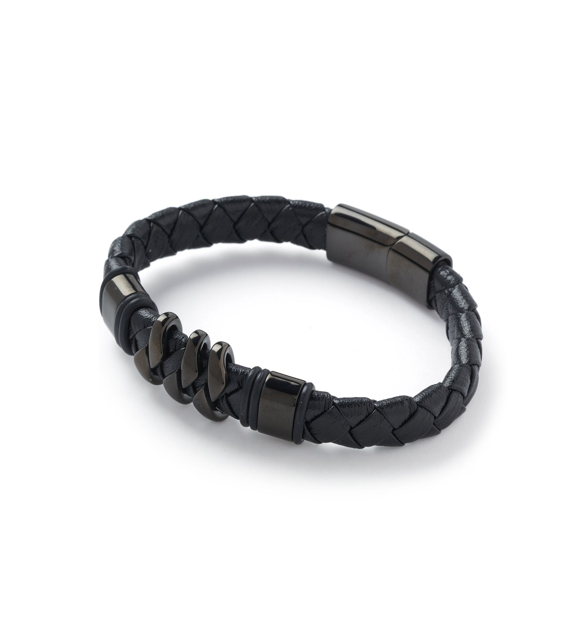 Gunmetal Bracelet and Pendant Necklace Set