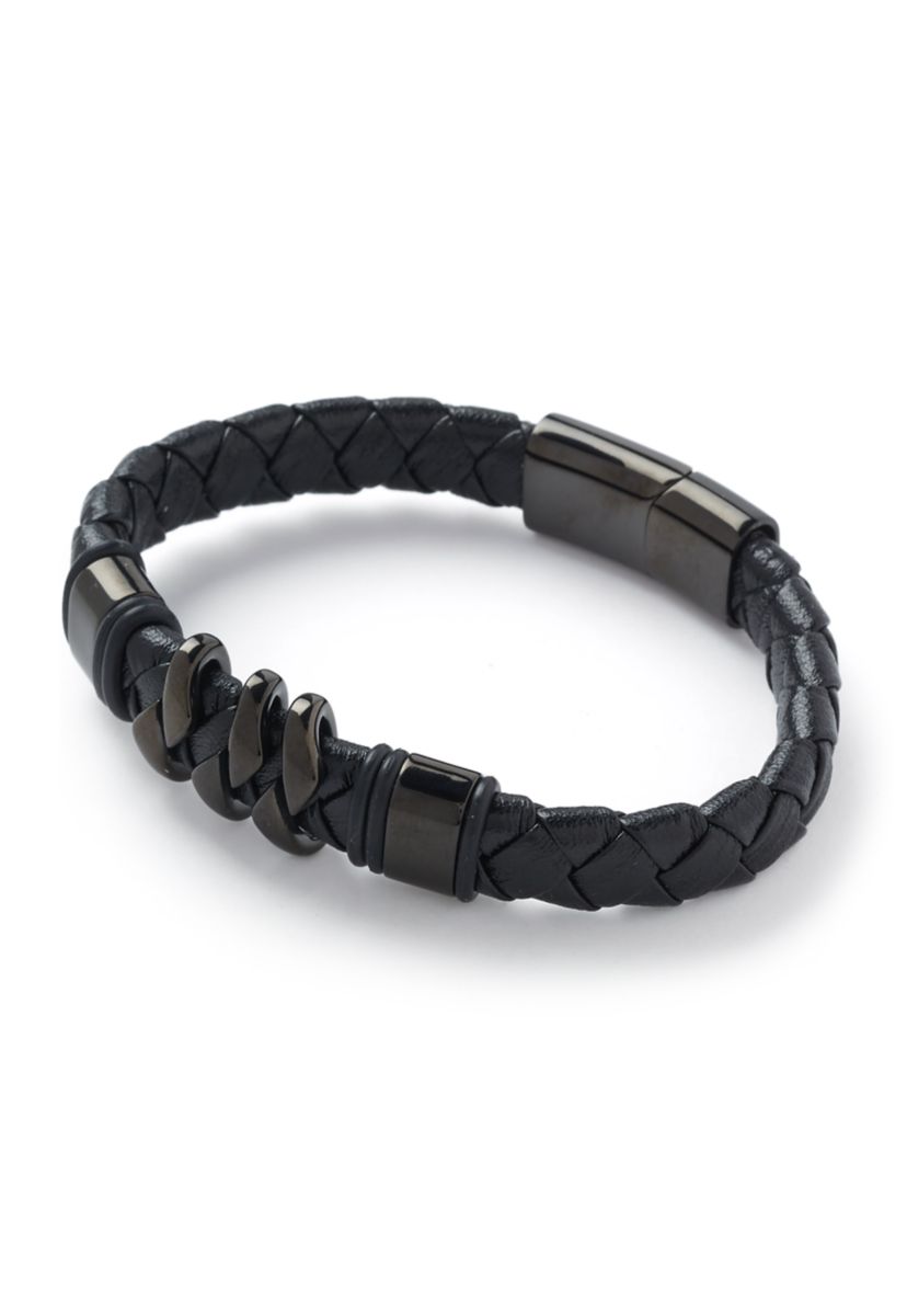Gunmetal Bracelet and Pendant Necklace Set