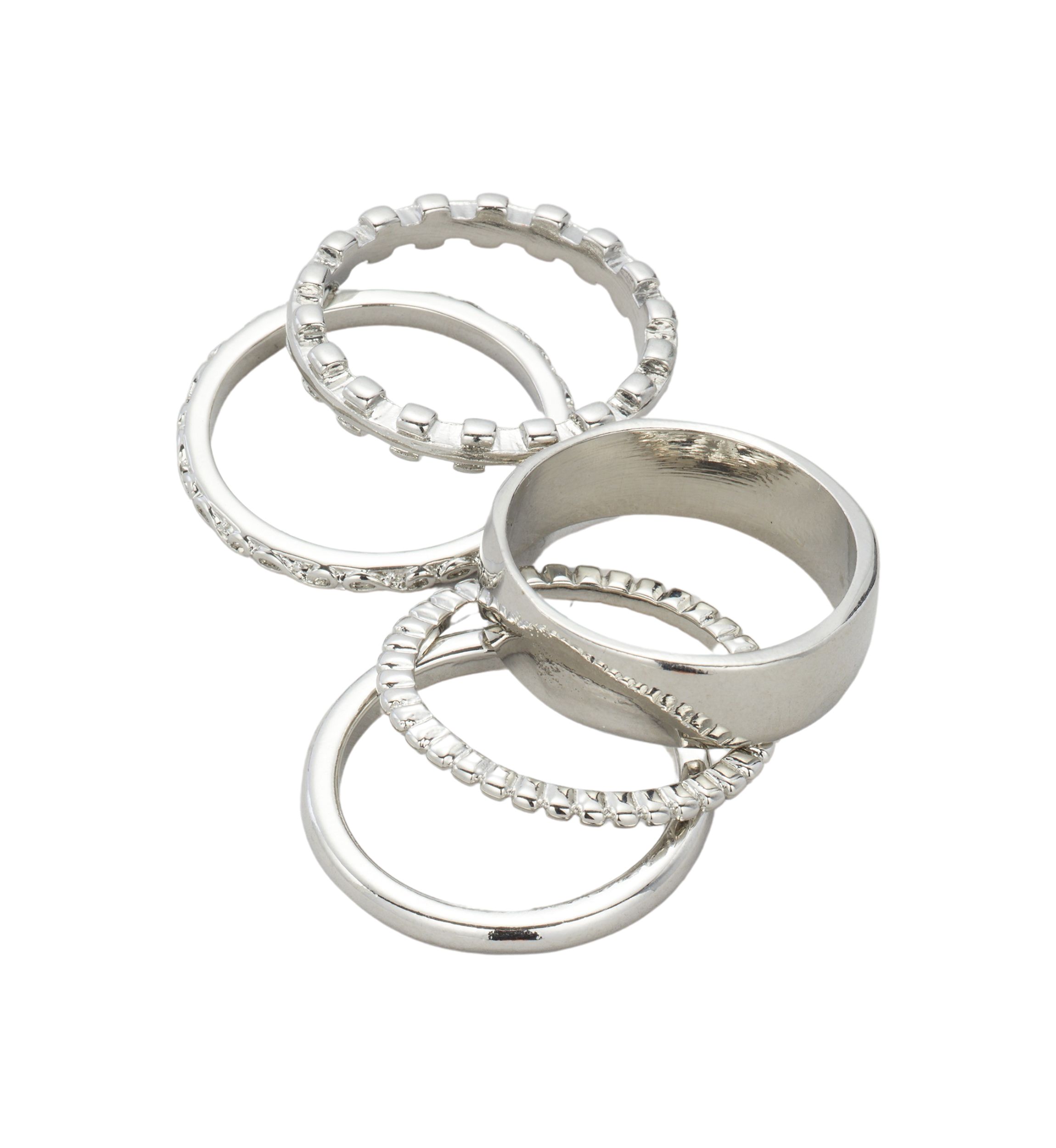 Silver Tone Ring Set