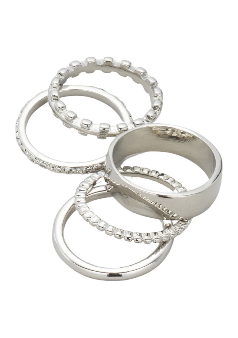 Silver Tone Ring Set