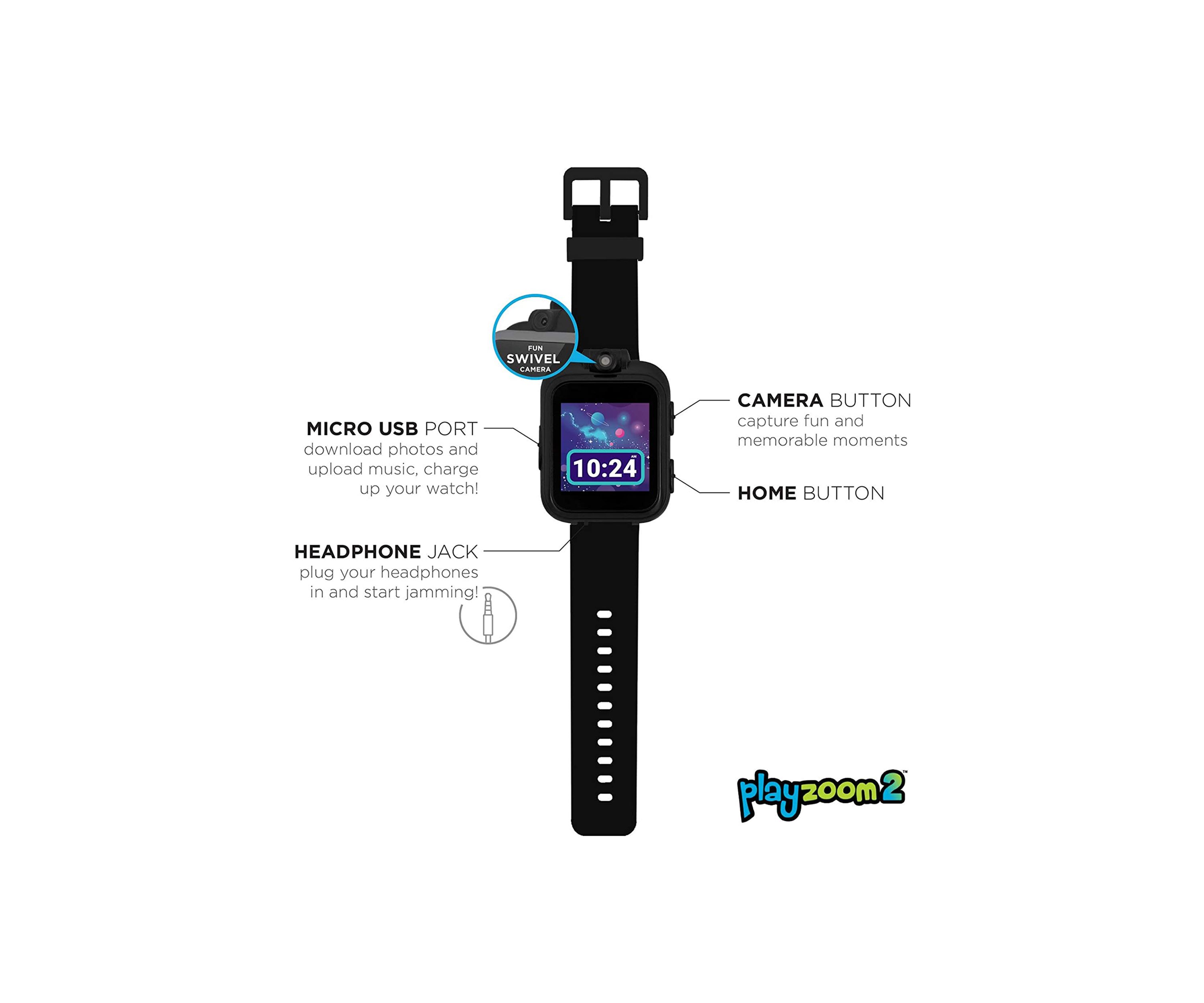 PlayZoom 2 Kids Smartwatch: Solid Black