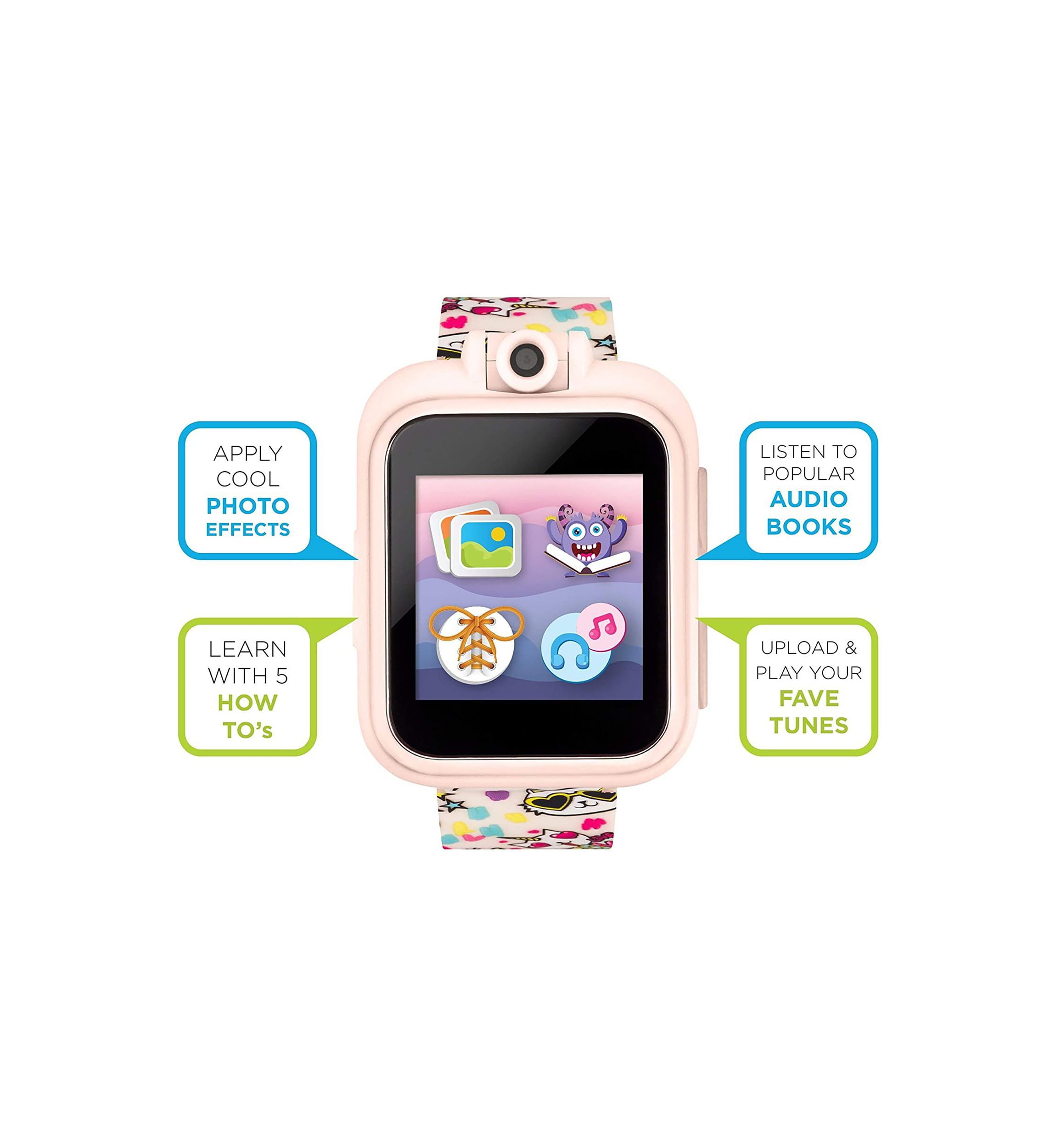 PlayZoom 2 Kids Smartwatch: Blush Cat Print