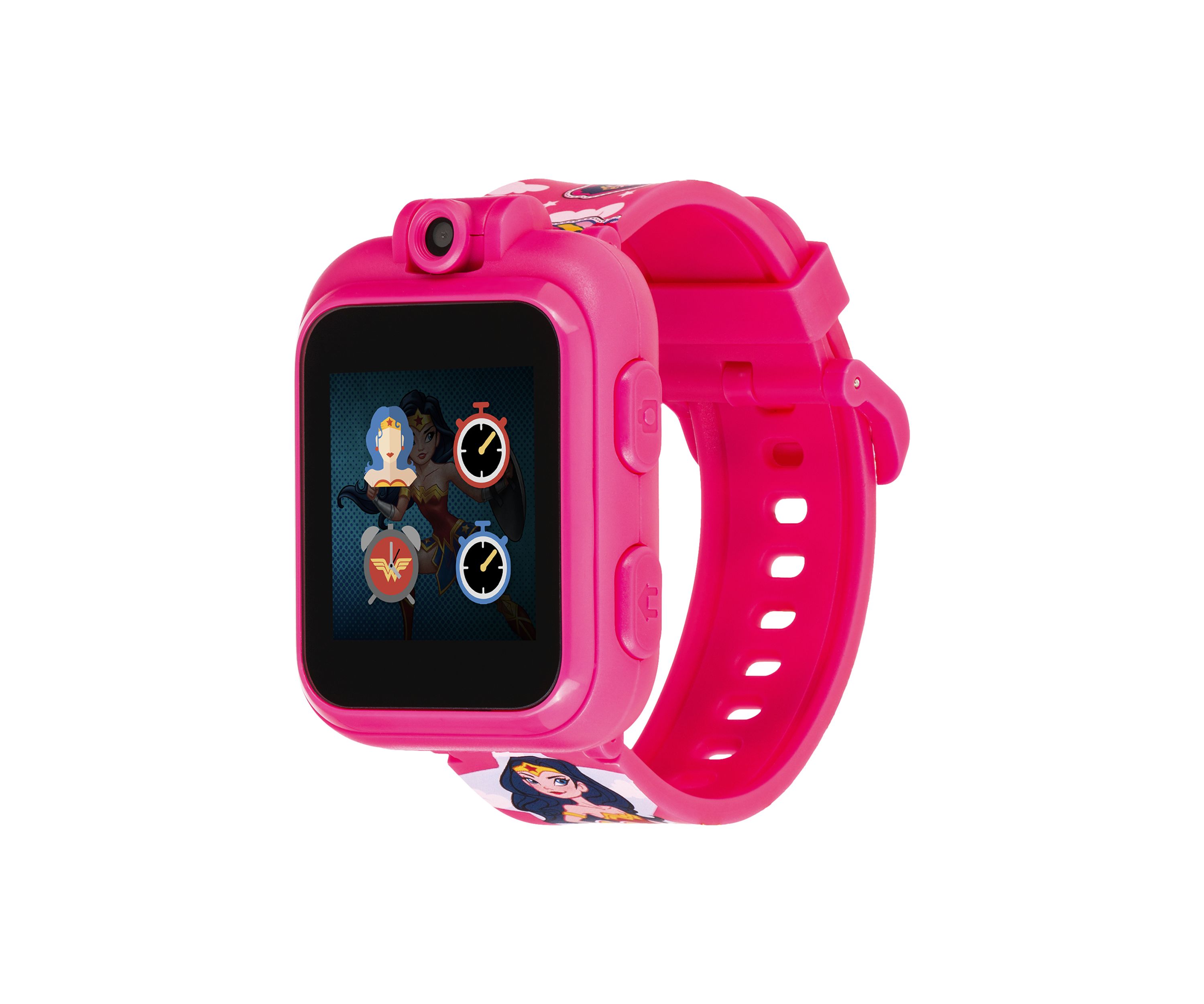 DC Comics iTouch PlayZoom Smartwatch For Kids: Fuchsia Wonder Woman Print